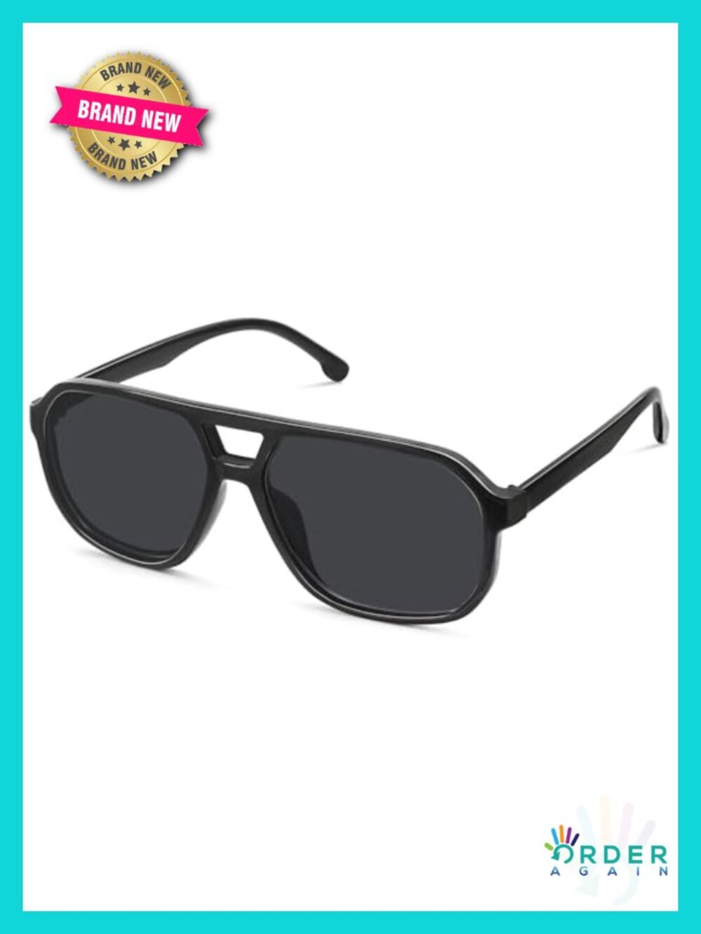 Retro Aviator Sunglasses Square Flat-Top UV400 Unisex